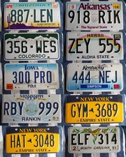 AMERICAN LICENSE NUMBER PLATE