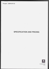 Peugeot 307 CC Coupe Cabriolet Specifications 2005-06 UK Market Brochure S SE