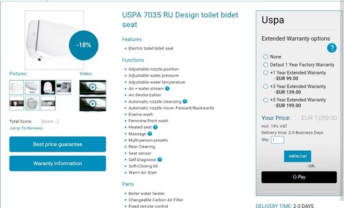Electric smart toilet bidet - electric,