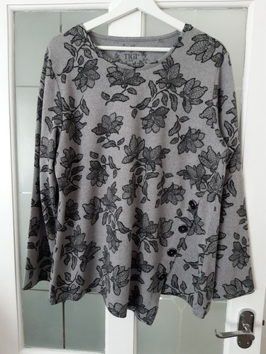 Tigi grey black floral tunic - /black,