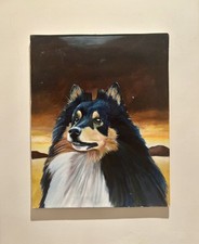 Vintage Collie Dog Portrait