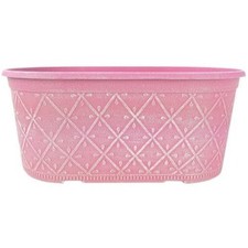 Plastic Oval Trough Garden Plant Pot Flower Pots Planter Pastels Criss Cross 12"