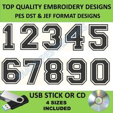 Numbers PES DST JEF embroidery