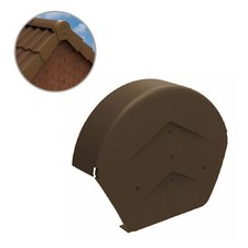 Brown Half Round Ridge End Cap