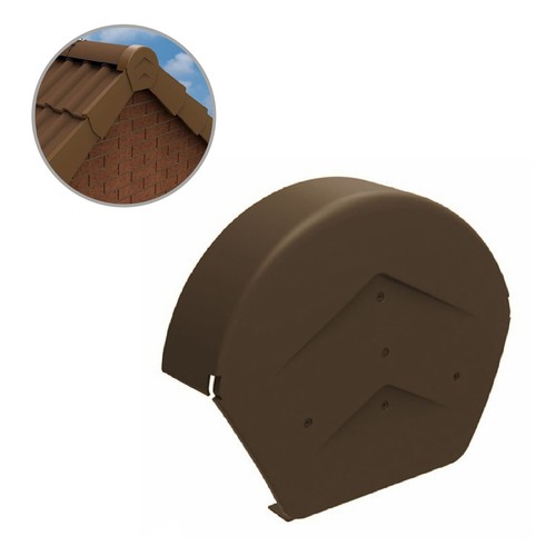 Brown half round ridge - round, end