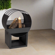 electriQ Outdoor Fireplace Style Fire Pit – Wood & Charcoal Garden Log  eiqfpc11