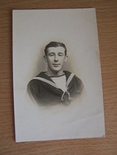 Military Vintage Naval RP Postcard Sailor in Uniform Message on Back