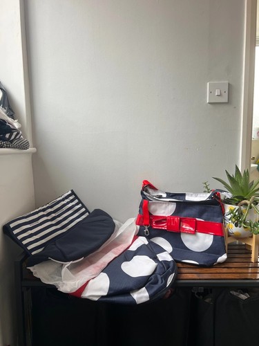 Cosatto navy blue - white, red