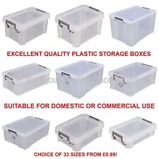 NEW Allstore Commercial Quality Clear Plastic Storage Box Boxes & Lids 33 Sizes