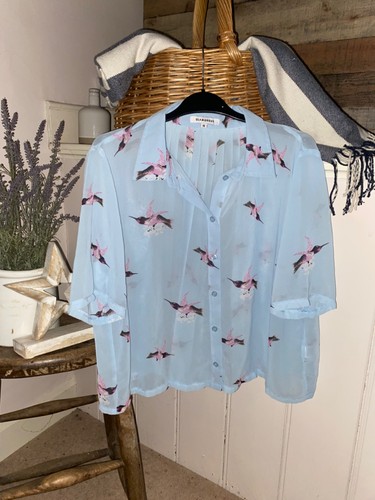 Glamorous sheer pale blue top - glamorous,