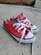 Converse Chuck Taylor All Star Sneakers Red Canvas Low Top 3J236 Size Youth 13