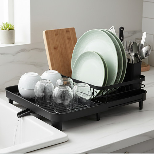 Extendable dish drainer rack - dish,
