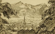 Original etching 'Zugspitze
