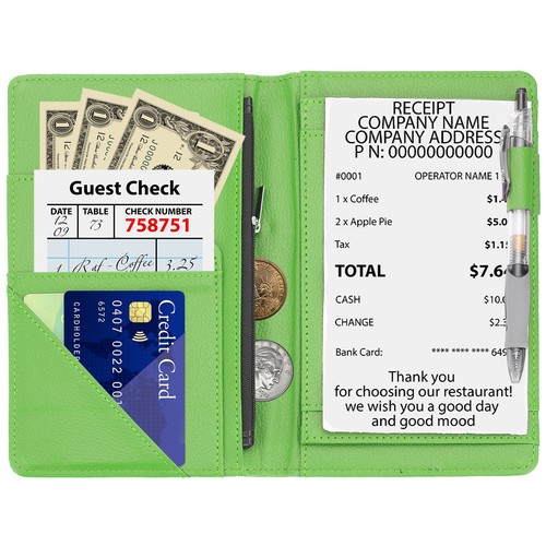 Leather server book - 8", 5"