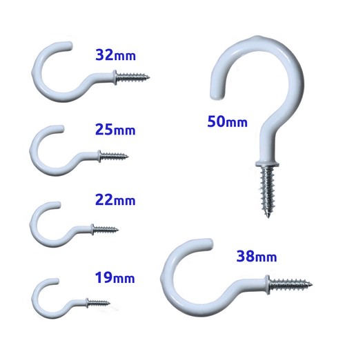 Cup hooks pvc - cup/, white