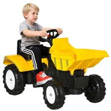HOMCOM Ride on Tractor No Power for Kids with Manual Control Bucket