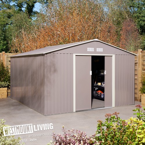 Metal steel apex garden shed - metal,