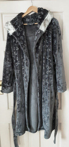 Grey animal print - animal, hooded
