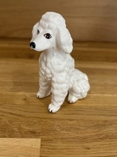 Miniature White Poodle Sitting Bone China Figurine Treasure Masters vintage
