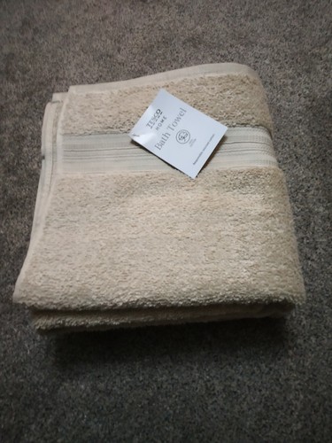 2pk cotton bath towels beige - ,