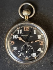 Jaeger Le Coultre Pocket Watch, British Army, WW2, WS19., G.S.T.P Black Face.