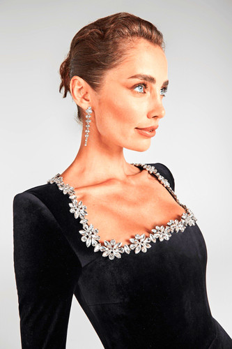 Nadine merabi black - nadine, velour
