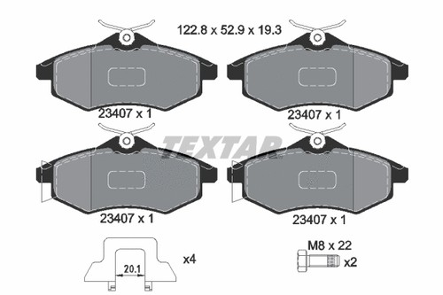 Front brake pad set - front, disc