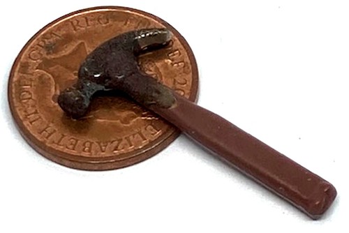 Dolls house rusty claw hammer - dolls,