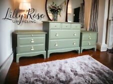 Vintage Stag Minstrel Bedroom Furniture Set: 2X Bedsides & Chest Of Drawers