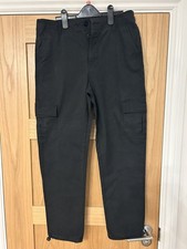ASOS Mens Black Cargo Pants Excellent Condition Size : 32" Waist 32" R Leg
