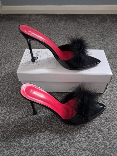 Fluffy mules high heels - mules, 9