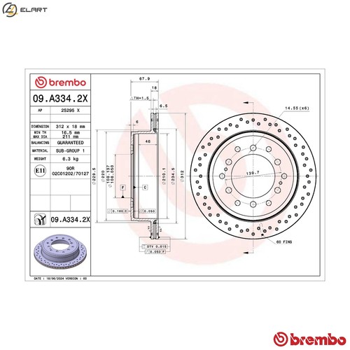 Brake disc a334 2x for - 2x,