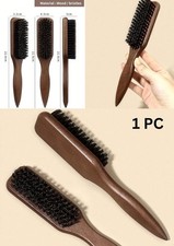 Boar Bristle Hair & Beard Brush – Barber Styling Comb for Men & Women, Travel