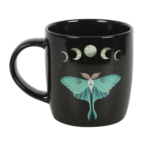 Luna moth print mug - moth, coffee