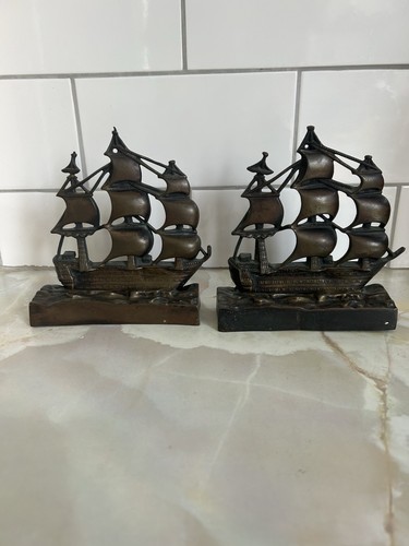 Pair vintage brass hms - pair,