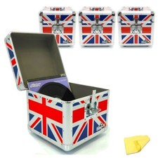 Gorilla LP100 12" LP Vinyl Record Box DJ Storage Carry Case Union Jack x4