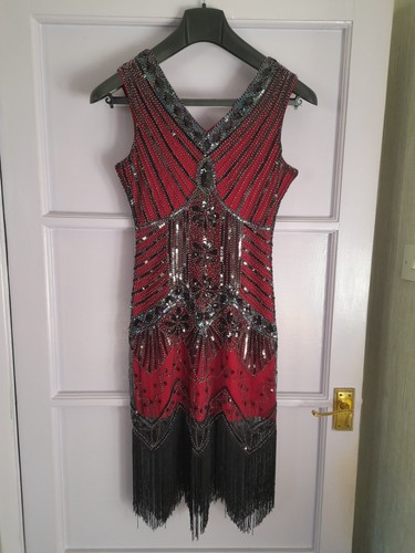 Black burgundy sequin - black/burgundy, fringe