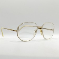Vintage Spectacles Eye Glasses Retro Frames Gold Colour Ladies Oversized Octagon