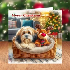 Tibetan Terrier Dog Christmas Card