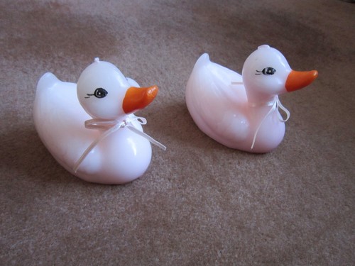 Vintage duck candles pair - vintage,