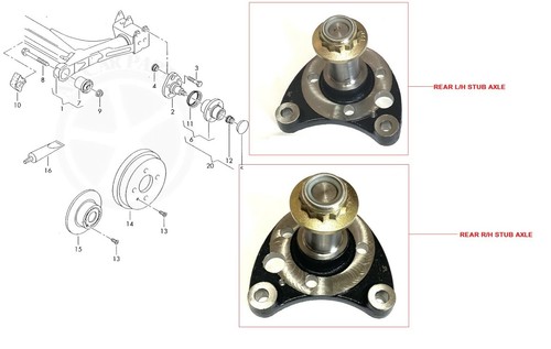 Rear stub axle - rear,