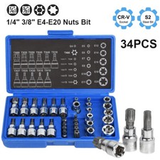 34x E Torx Socket Set Male