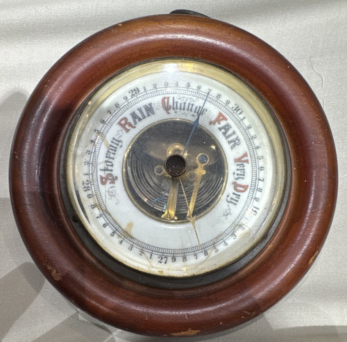Vintage aneroid wall barometer - vintage,