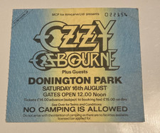 Ozzy Osbourne original concert ticket - Donnington Park 16th August