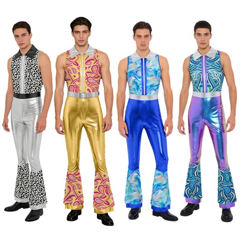 Mens shiny 70s - mens, print