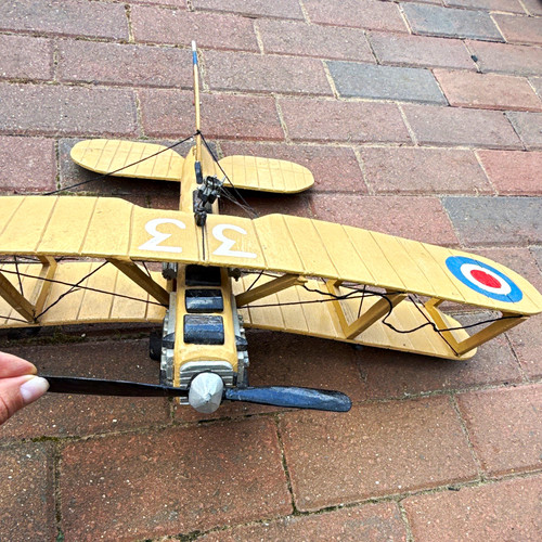 Wooden biplane aircraft model - wooden,