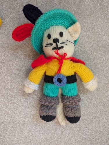 Hand knitted puss - knitted, in