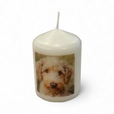 Decorative White Pillar Candle