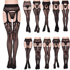 Sexy Mock Fake Suspender Garter Fishnet net Pantyhose Glamour Stockings Tights