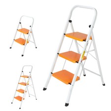 2 3 4 Step Ladder Portable Compact Folding Metal Non Slip Stool Heavy Duty Steel
